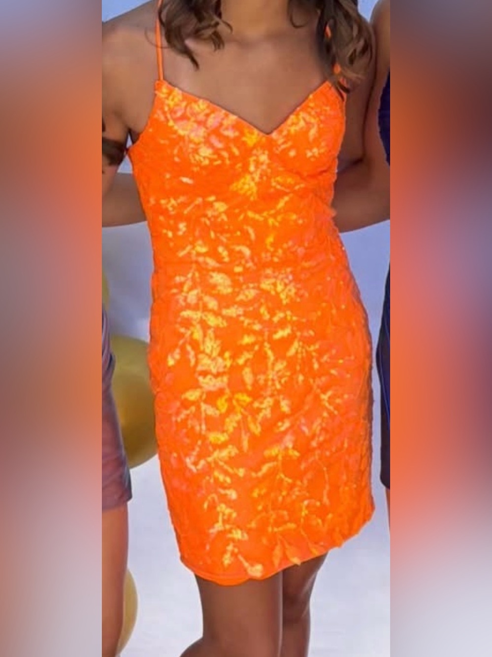 Evening form short prom dress sequin size 0